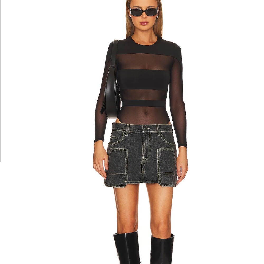 NWT Revolve SER OYA Ciar Black/Sheer Bodysuit Medium - Picture 3 of 12